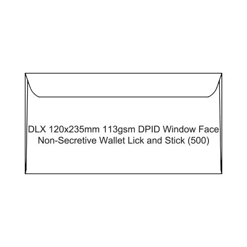 Candida DLX 120x235mm 113gsm DPID window envelope with non-secretive straight flap, box of 500