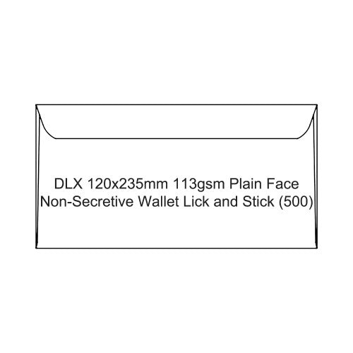 Candida DLX 120x235mm plain face lick-and-stick envelope in Impress Silk, box of 500
