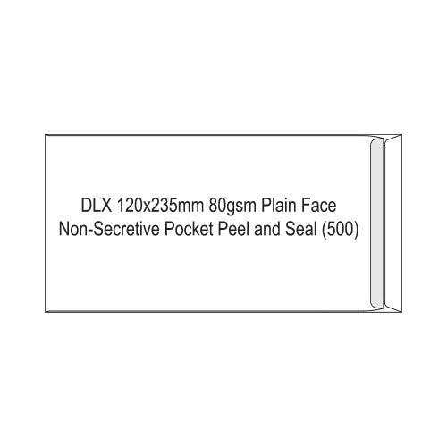 Candida DLX plain white peel-and-seal envelopes 120x235mm box of 500