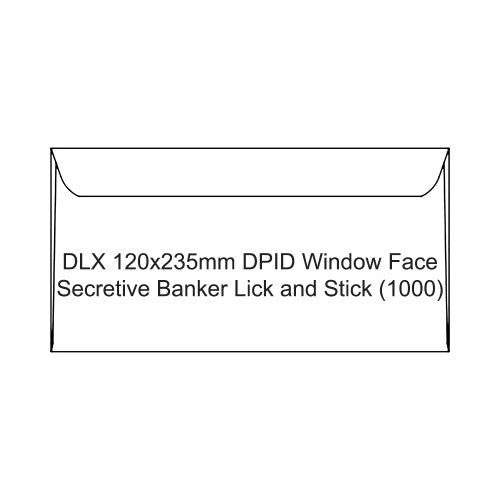 Candida DLX 120x235mm DPID window envelope with lick-and-stick closure, white 80gsm