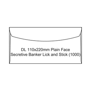 Candida DL plain face lick-and-stick envelopes 110x220mm box of 1000
