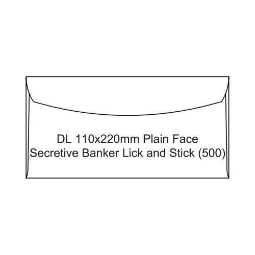 Candida DL plain face secretive banker envelopes 110x220mm box of 500