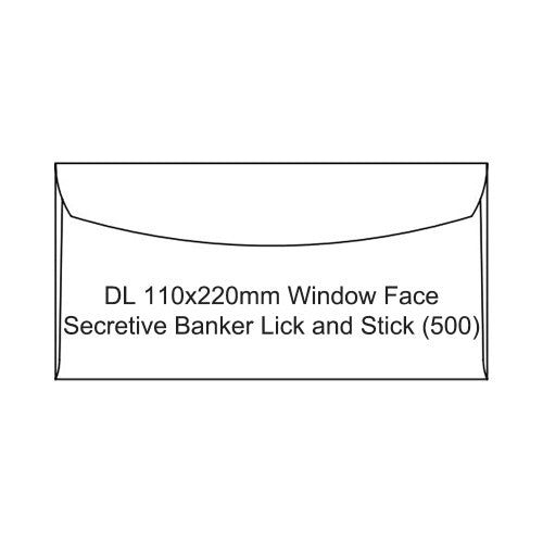 Candida DL 110x220mm white window envelopes box of 500