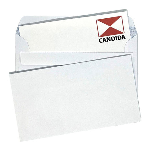 Candida plain face self-seal envelopes 92x165mm 80gsm white, box of 500
