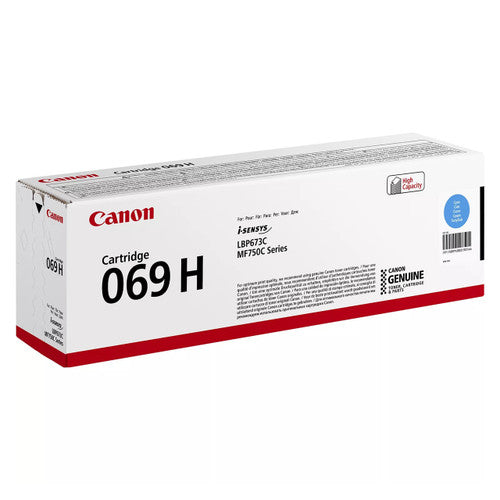 Genuine Canon 069H cyan toner cartridge with 5500 page yield