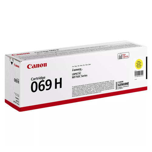 Genuine Canon 069H yellow toner cartridge rated for 5500 pages