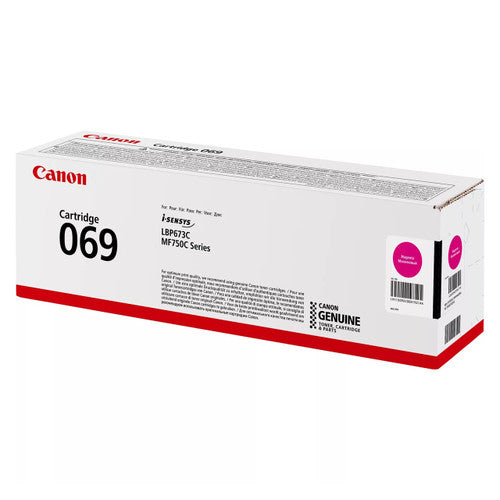 Canon 069 magenta toner cartridge side profile showing model label