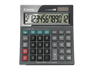 Canon AS220RTS 12-digit compact desktop calculator with arc-design LCD display