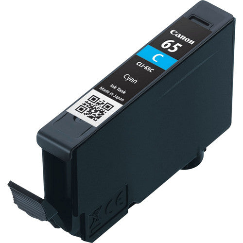 Genuine Canon CLI65C cyan ink tank front view