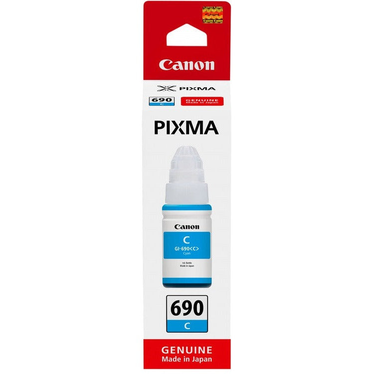 Canon GI690 high yield cyan ink refill bottle for Pixma G2600 and G3600 printers