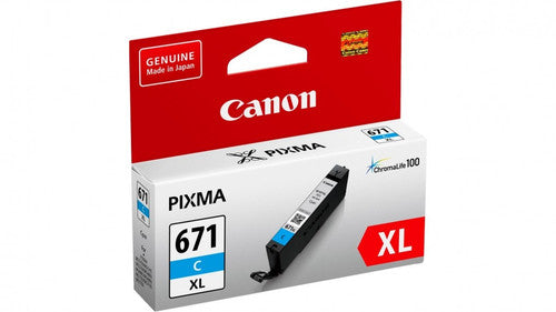 Canon CLI-671XLC high yield cyan ink cartridge for Canon inkjet printers, 680-page yield