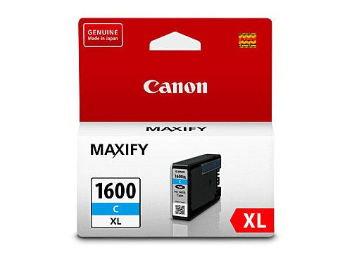 Canon PGI-1600XLC genuine high yield cyan ink cartridge for Canon MAXIFY MB2060 and MB2360 printers