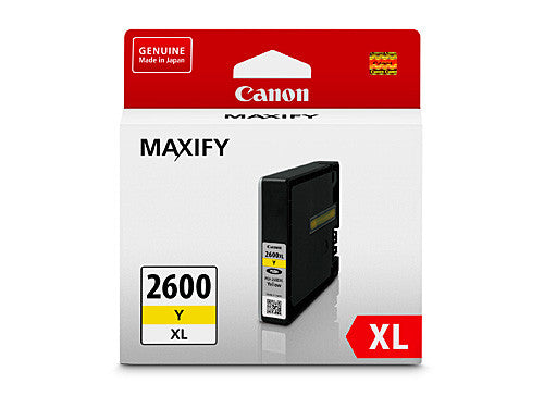 Canon PGI-2600XLY genuine high yield yellow ink cartridge for Canon MAXIFY IB4060 MB2060 MB5060 printers