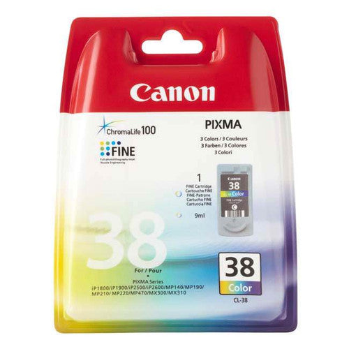 Canon CL-38 tri-colour inkjet cartridge for Pixma printers, 220-page yield