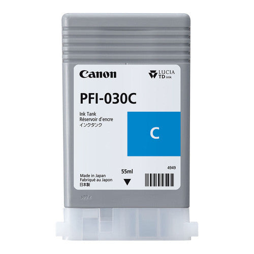 Canon PFI-030C cyan pigment ink cartridge for imagePROGRAF TA-20 and TA-30 large-format printers