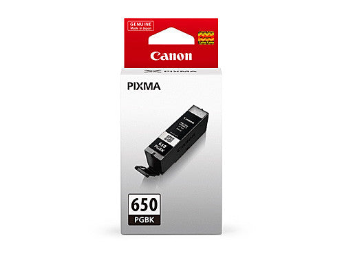 Canon PGI-650BK genuine black inkjet cartridge for PIXMA printers, 300-page yield