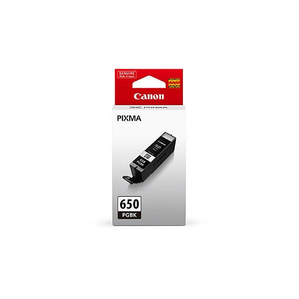 Canon PGI-650BK genuine black inkjet cartridge for PIXMA printers, 300-page yield