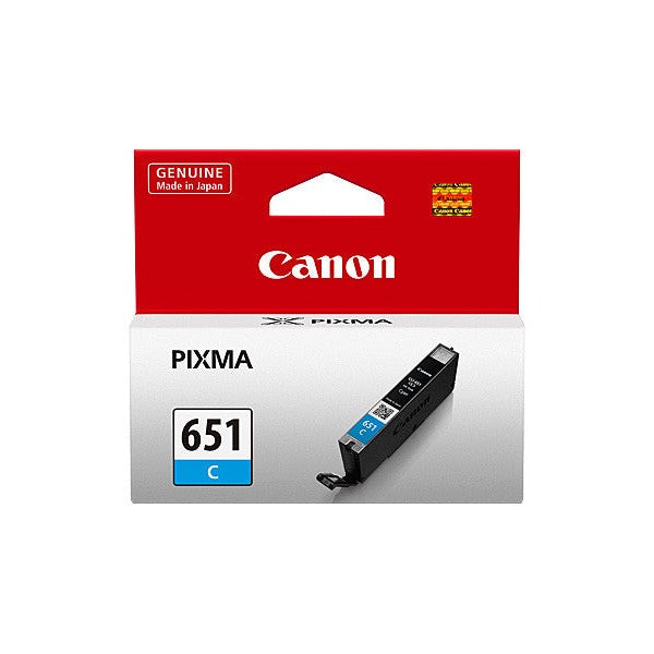 Canon CLI-651C genuine cyan inkjet cartridge for Canon Pixma printers, standard yield 332 pages