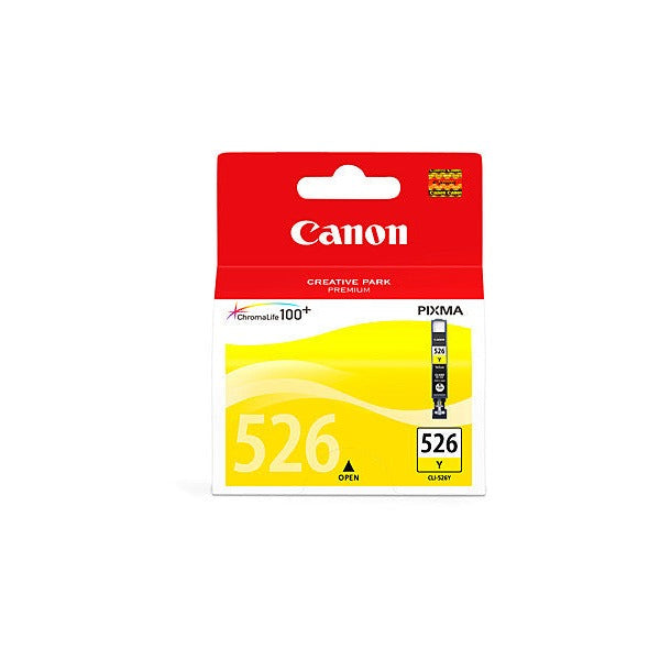 Canon CLI-526Y genuine yellow inkjet cartridge for Pixma Home printers, 450-page yield