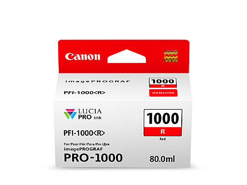 Canon PFI-1000R 80ml Red Lucia pigment ink cartridge for the imagePROGRAF PRO-1000 wide-format printer