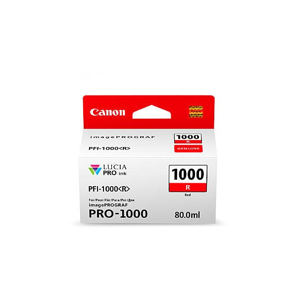 Canon PFI-1000R 80ml Red Lucia pigment ink cartridge for the imagePROGRAF PRO-1000 wide-format printer