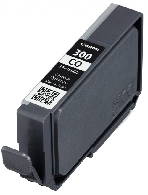 Genuine Canon PFI-300CO ink cartridge front view showing Chroma Optimiser label