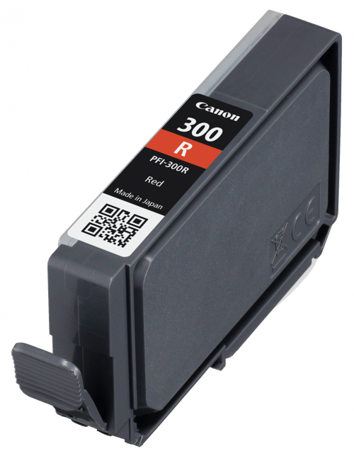Canon PFI-300R red ink cartridge front view
