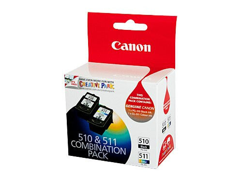 Canon PG-510 black and CL-511 tri-colour ink cartridge twin pack for Canon Pixma printers