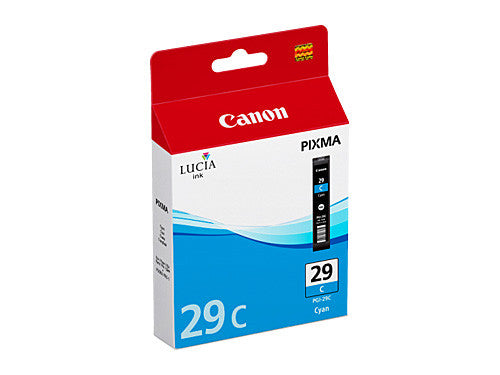 Canon PGI-29C genuine cyan ink cartridge for Canon inkjet printers, 230-page yield