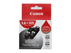 Canon PGI-650XLBK high yield black ink cartridge twin pack for Canon PIXMA printers