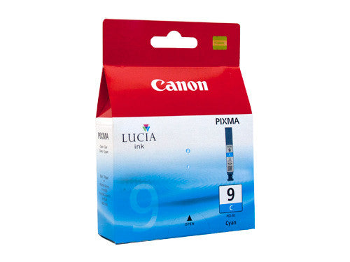 Canon PGI-9C genuine cyan ink cartridge with LUCIA pigment ink, 930 page yield, for Canon Pixma PRO series printers