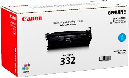 Canon CART332C genuine cyan toner cartridge for Canon LBP7780CX laser printers, 6400 page yield