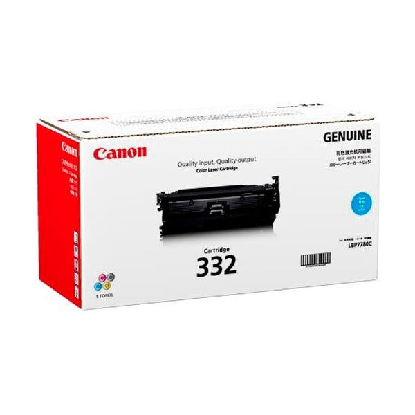Canon CART332C genuine cyan toner cartridge for Canon LBP7780CX laser printers, 6400 page yield