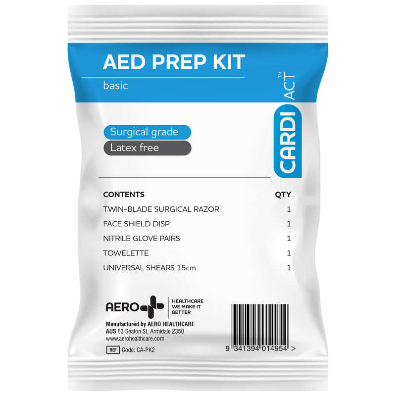 CardiAct AED Basic Prep Kit 12.5 x 20.5cm compact patient preparation kit for AED response programs