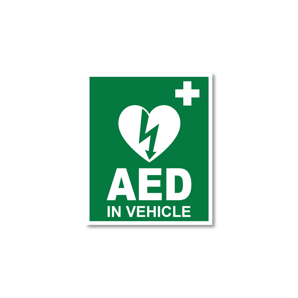 CardiAct AED In Vehicle Window Sticker 10 x 12cm high-visibility sticker for AED-equipped vehicles