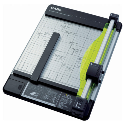 Carl DC210N heavy-duty A4 rotary paper trimmer on black and silver base