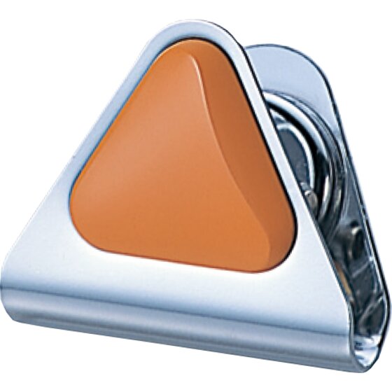 Large front view of the orange Carl MC57 clip on white, cap over a curved steel jaw