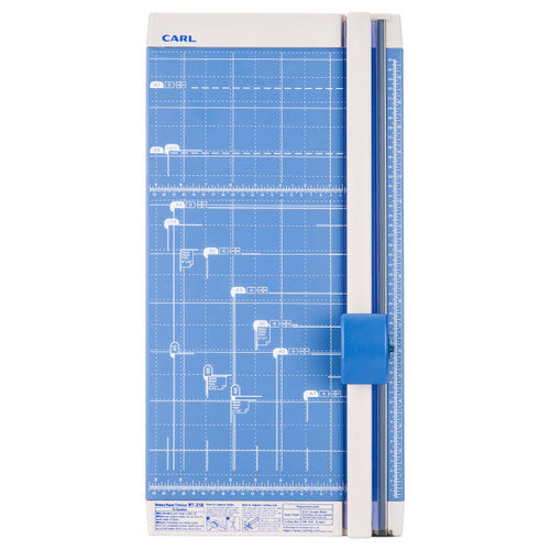 Close-up of Carl RT218 carbide cutting blade and patented rail system