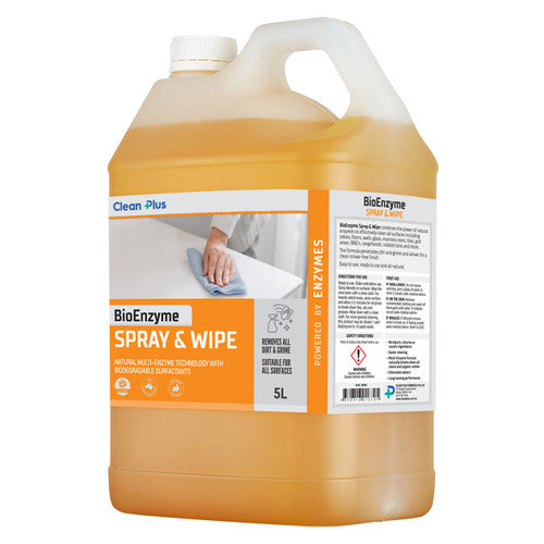 Clean Plus BioEnzyme Spray and Wipe 5L bottle - natural multi-enzyme surface cleaner