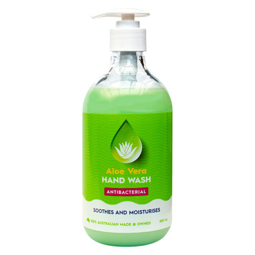 Clean Plus Antibacterial Aloe Vera Hand Wash 500ml bottle, pack of 12, light green formula for workplace and office use