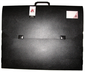 Colby Art 700A2 A2 black polypropylene carry case with twin clip fasteners and carry handle