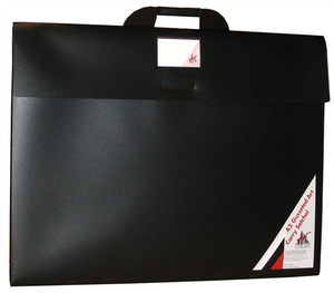 Colby Art 730A2 A2 black polypropylene carry satchel with padded handle and tongue closure