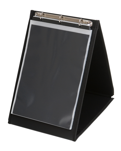 Colby Art 261PA4 refillable A4 portrait easel display book open and standing as an A-frame desktop easel