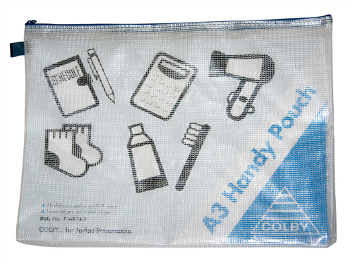 Colby C-641A3 Handy Pouch A3 PVC Zippered Blue