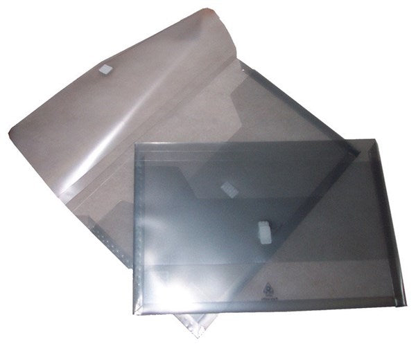 Colby Foolscap Translucent Polywally Wallet, Smoke. Document Wallet from Colby, shown on a plain white background.