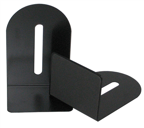 Colby KW-221 black enamel L-shaped metal bookend 225mm high with felt base pads