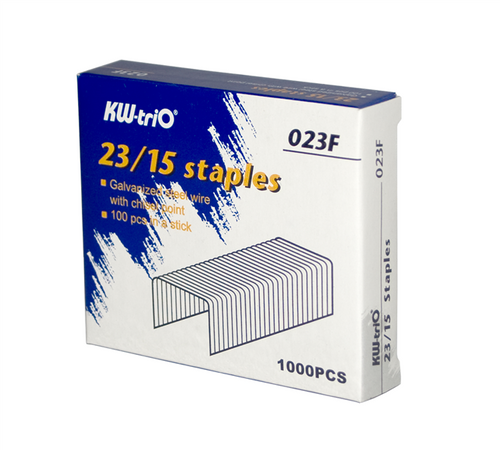 Colby KW 23/15 heavy duty chisel point mild steel staples, box of 1000