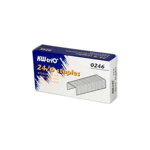 Box of 1000 KW-trio 24/6 staples, code 0246, with a strip of staples pictured on the front of the white and blue box