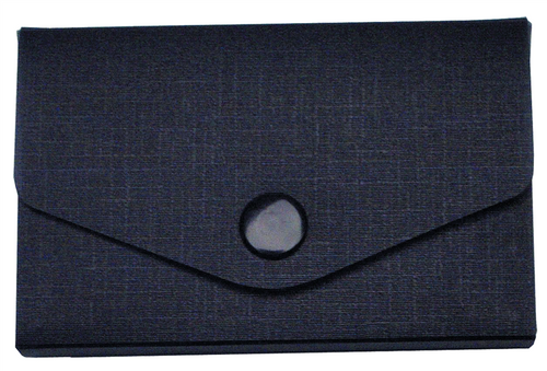 Colby POP black mini polypropylene card box with snap closure flap, fits 30 business cards