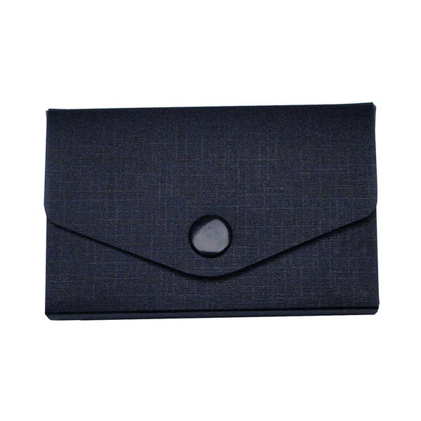 Colby POP black mini polypropylene card box with snap closure flap, fits 30 business cards